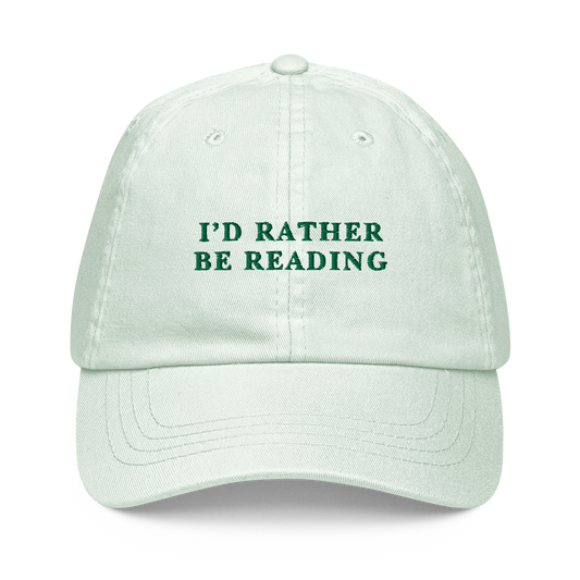 I'd Rather Be Reading Embroidered Pastel Baseball Cap