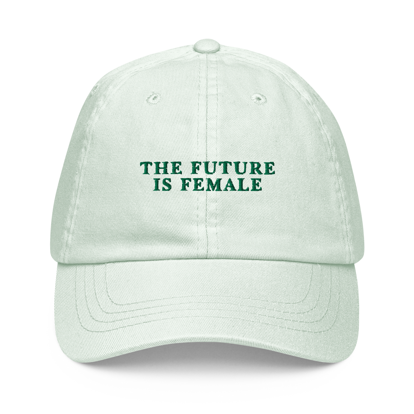 The Future Is Female Embroidered Pastel Baseball Cap