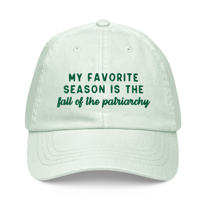 My Favorite Season Is The Fall Of The Patriarchy Embroidered Pastel Baseball Cap