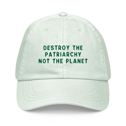 Destroy The Patriarchy Not The Planet Embroidered Pastel Baseball Cap