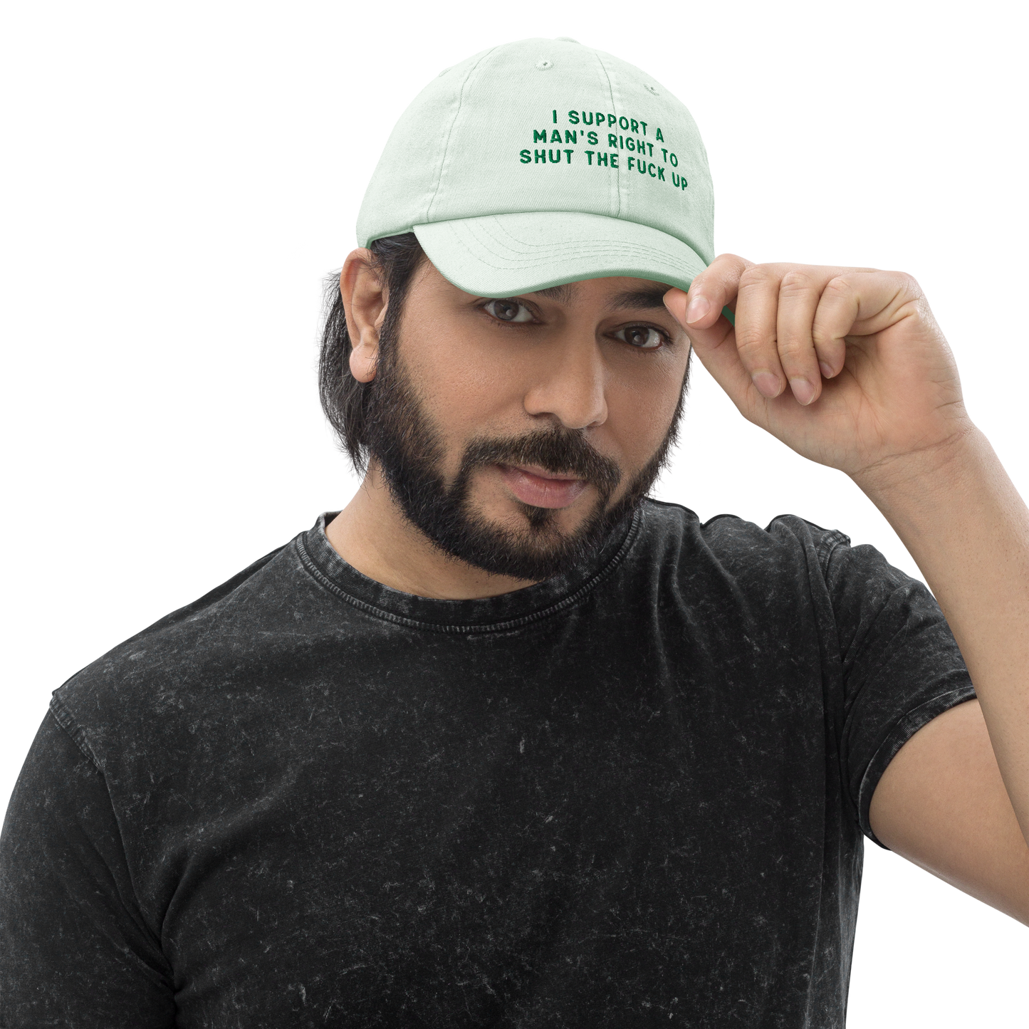 I Support A Man's Right To STFU Embroidered Pastel Baseball Cap