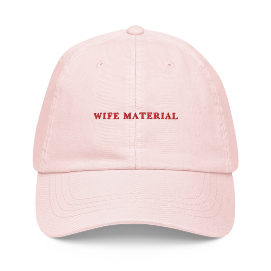 Wife Material Embroidered Pastel Baseball Cap