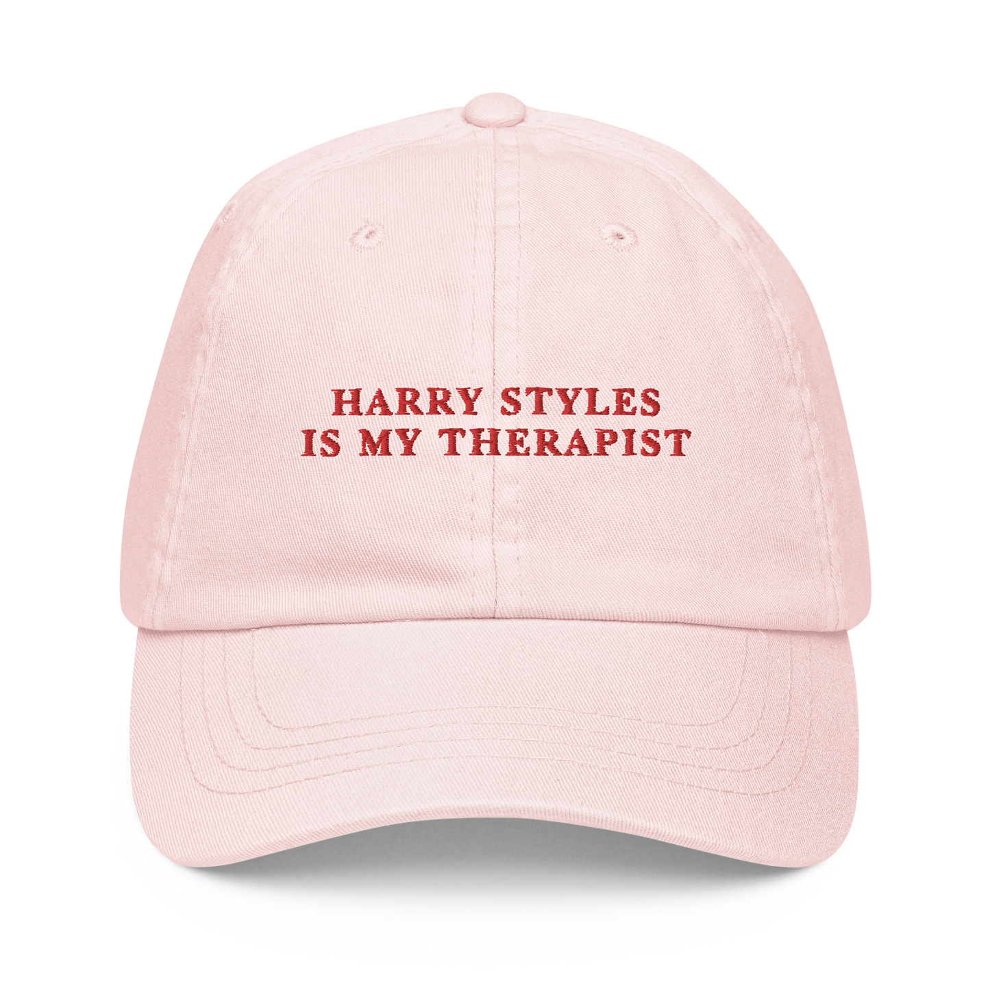 Harry Styles Is My Therapist Embroidered Pastel Baseball Cap