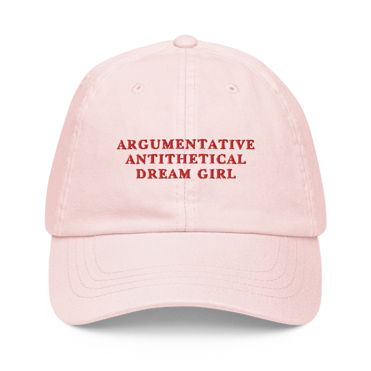 Argumentative, Antithetical Dream Girl Embroidered Pastel Baseball Cap