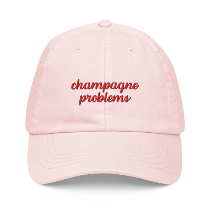 Champagne Problems Embroidered Pastel Baseball Cap