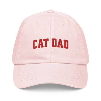 Cat Dad Embroidered Pastel Baseball Cap