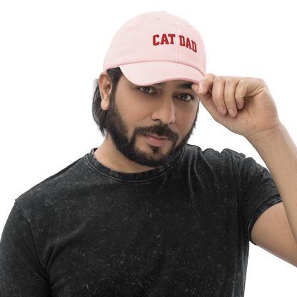 Cat Dad Embroidered Pastel Baseball Cap