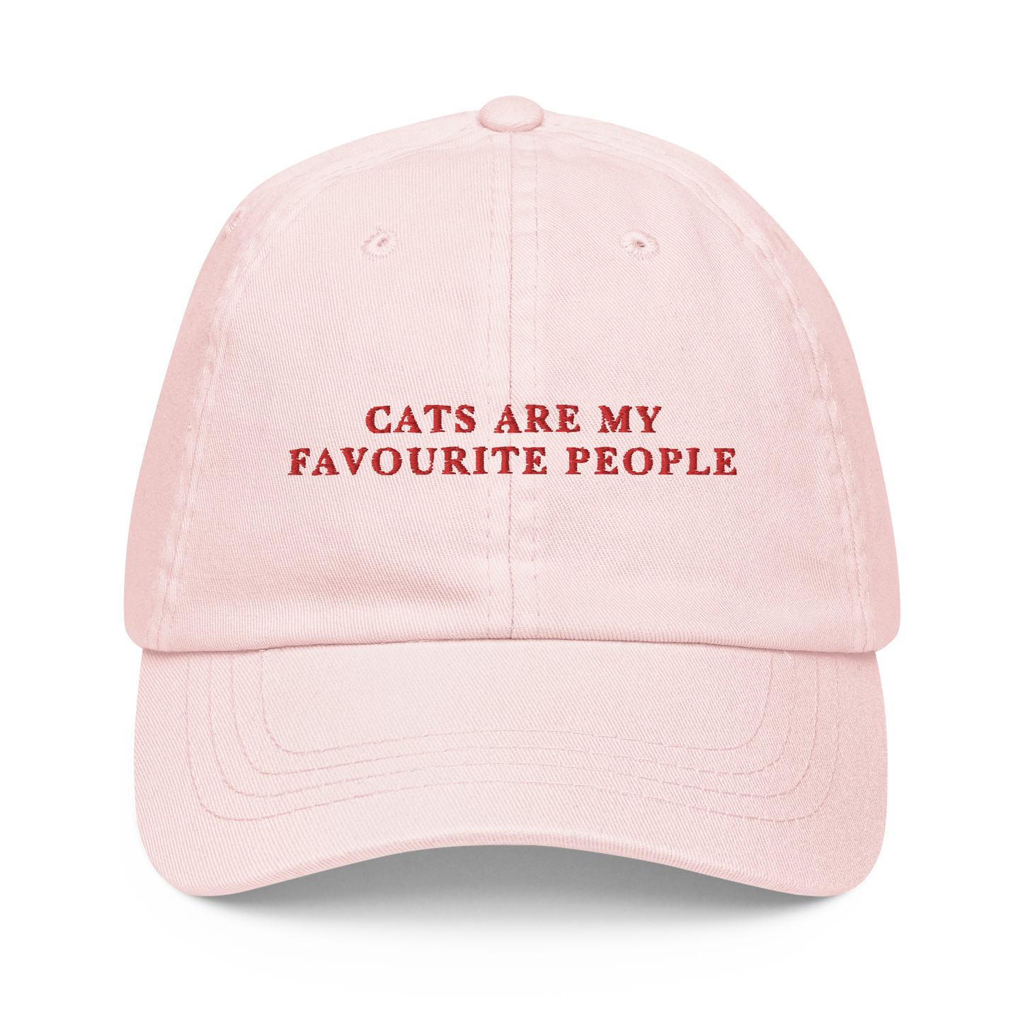 Cats Are My Favourite People Embroidered Pastel Baseball Cap