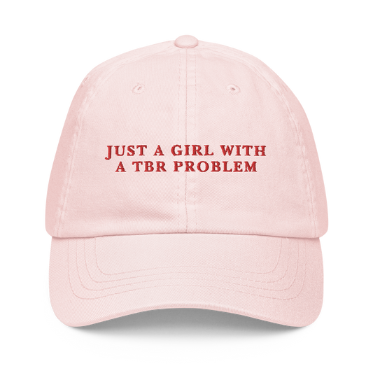 Just A Girl With A TBR Problem Embroidered Pastel Baseball Cap