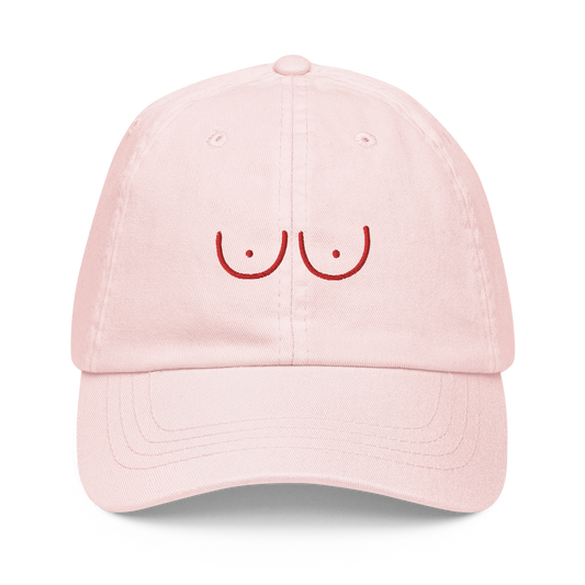 Boobs Feminist Embroidered Pastel Baseball Cap