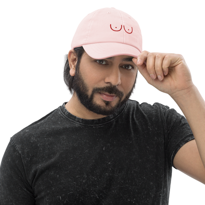 Boobs Feminist Embroidered Pastel Baseball Cap