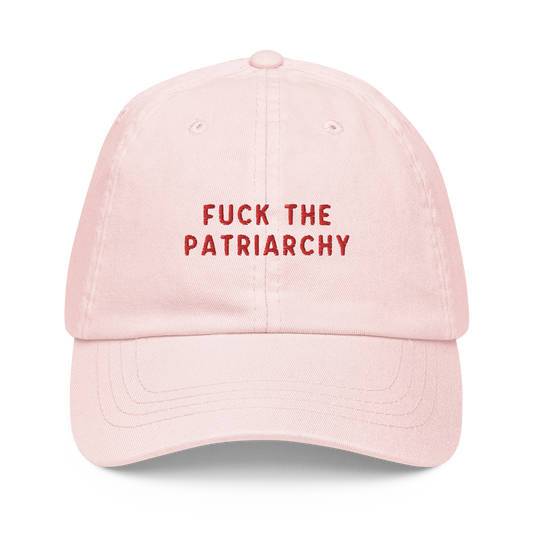 Fuck the Patriarchy Feminist Embroidered Pastel Baseball Hat