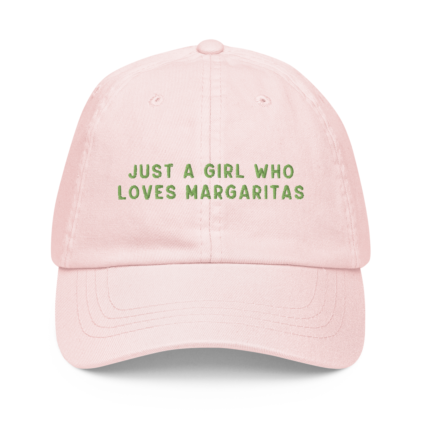 Just A Girl Who Loves Margaritas Embroidered Pastel Baseball Cap