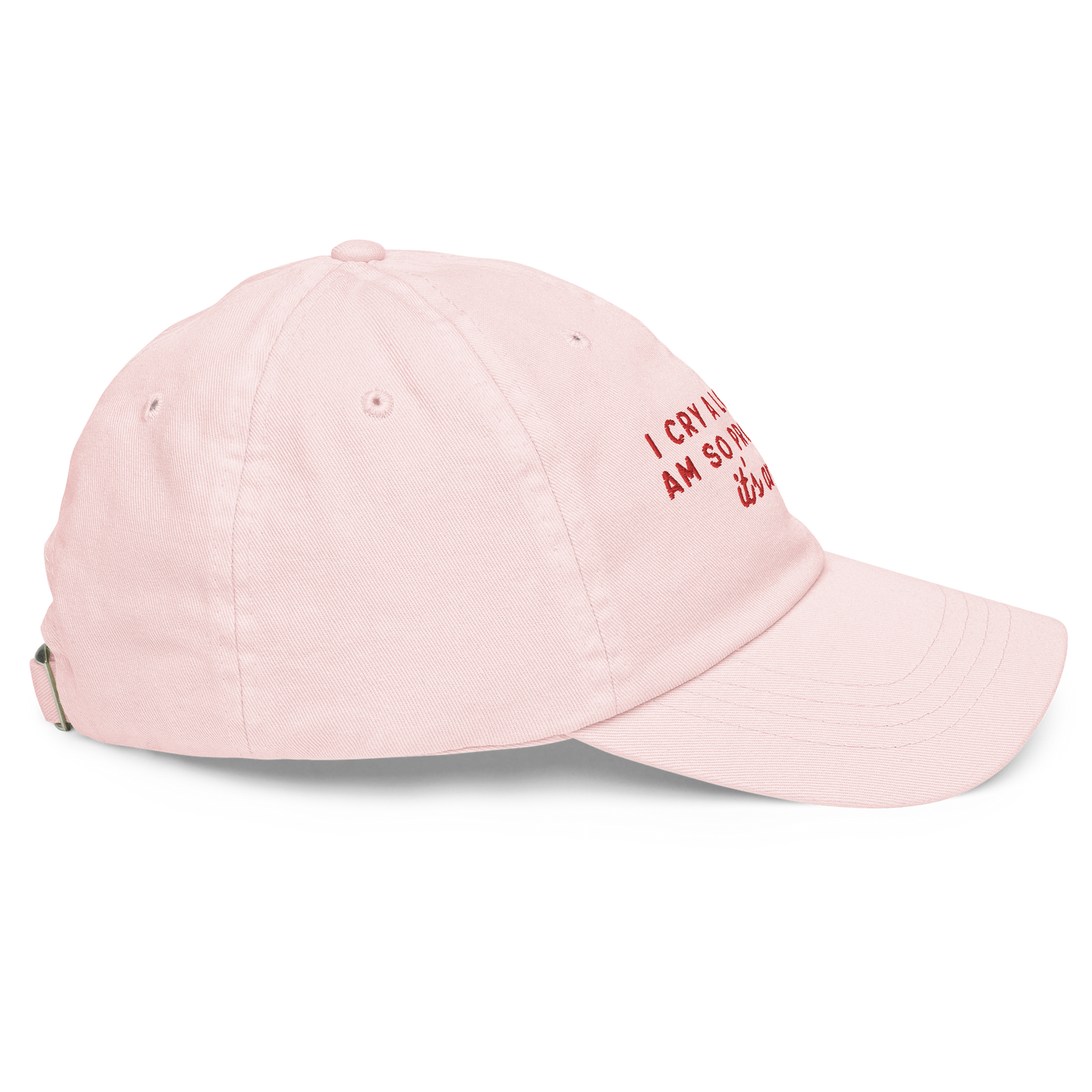 I Cry a Lot But I am so Productive, it's an Art Embroidered Pastel Baseball Cap