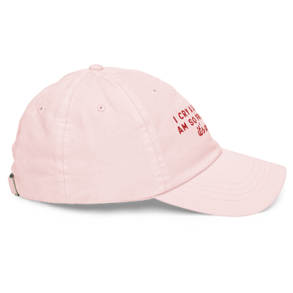 I Cry a Lot But I am so Productive, it's an Art Embroidered Pastel Baseball Cap