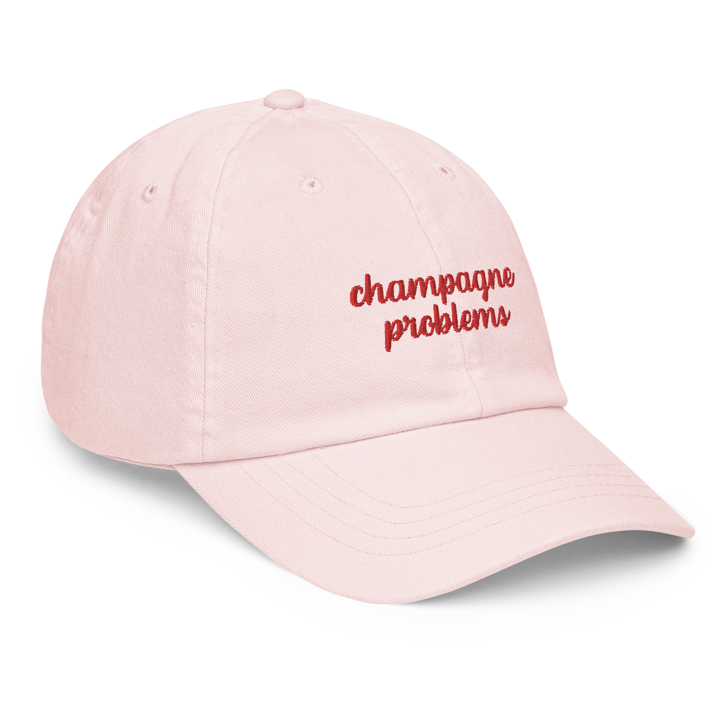 Champagne Problems Embroidered Pastel Baseball Cap