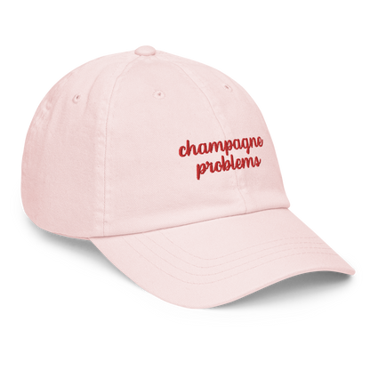 Champagne Problems Embroidered Pastel Baseball Cap