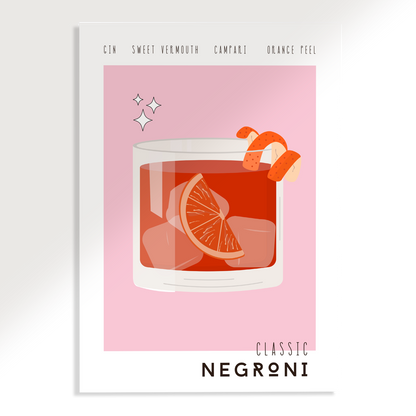 Negroni Cocktail Poster