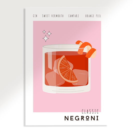 Negroni Cocktail Poster