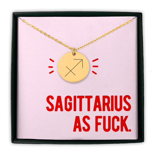 Sagittarius As Fuck Zodiac Coin Necklace