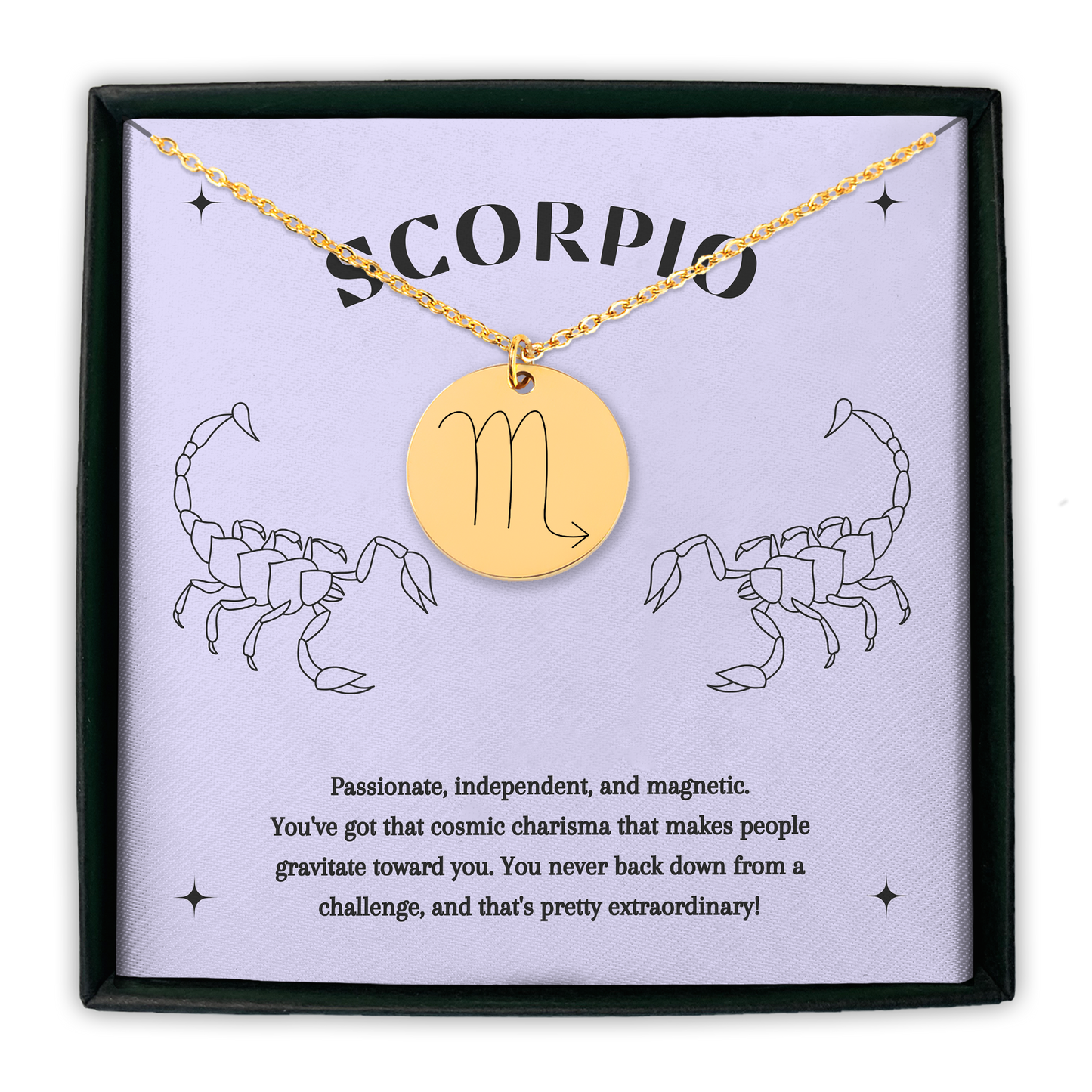 Scorpio Symbol Zodiac Coin Necklace