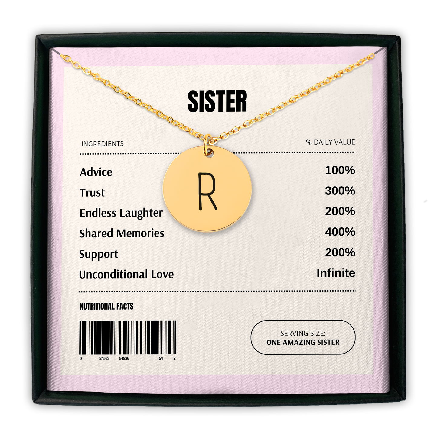 Sister Initial Coin Necklace