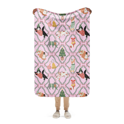 Cats Love Christmas Too Sherpa Blanket