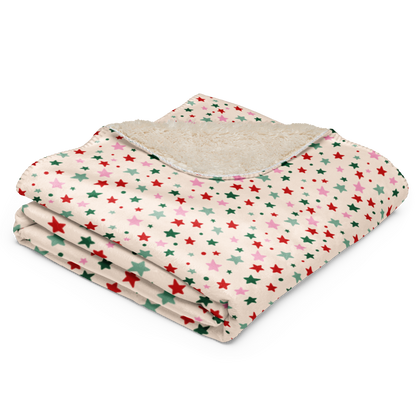 Starry Night Christmas Sherpa Blanket