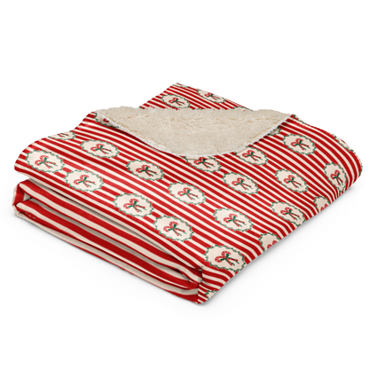 Candy Cane Lane Christmas Sherpa Blanket