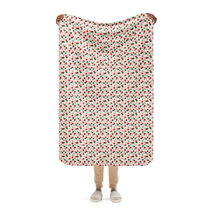 Holiday Polka Christmas Sherpa Blanket