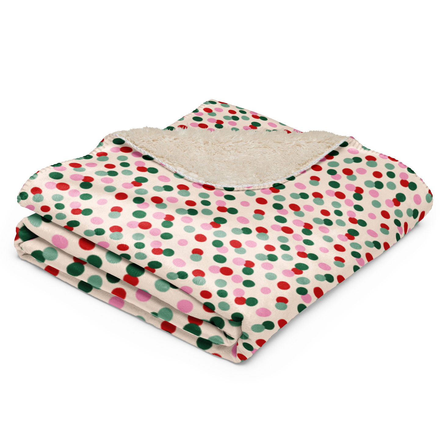 Holiday Polka Christmas Sherpa Blanket