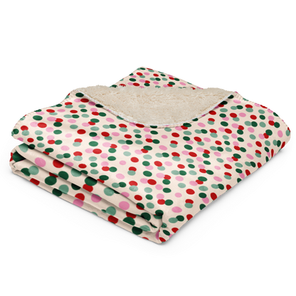 Holiday Polka Christmas Sherpa Blanket