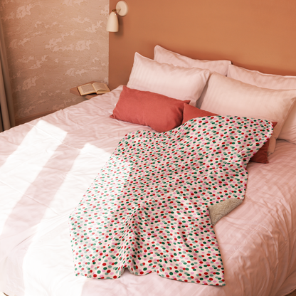 Holiday Polka Christmas Sherpa Blanket