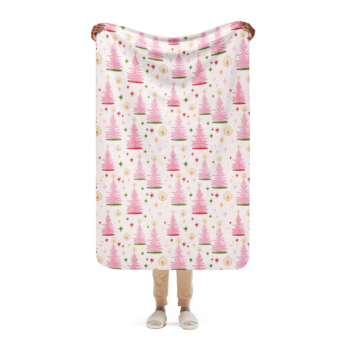 Cotton Candy Christmas Sherpa Blanket