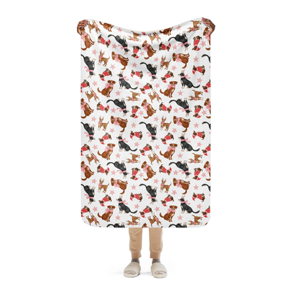 Dogs Love Christmas Too Sherpa Blanket