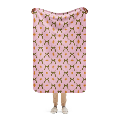 Twinkle in Pink Christmas Sherpa Blanket