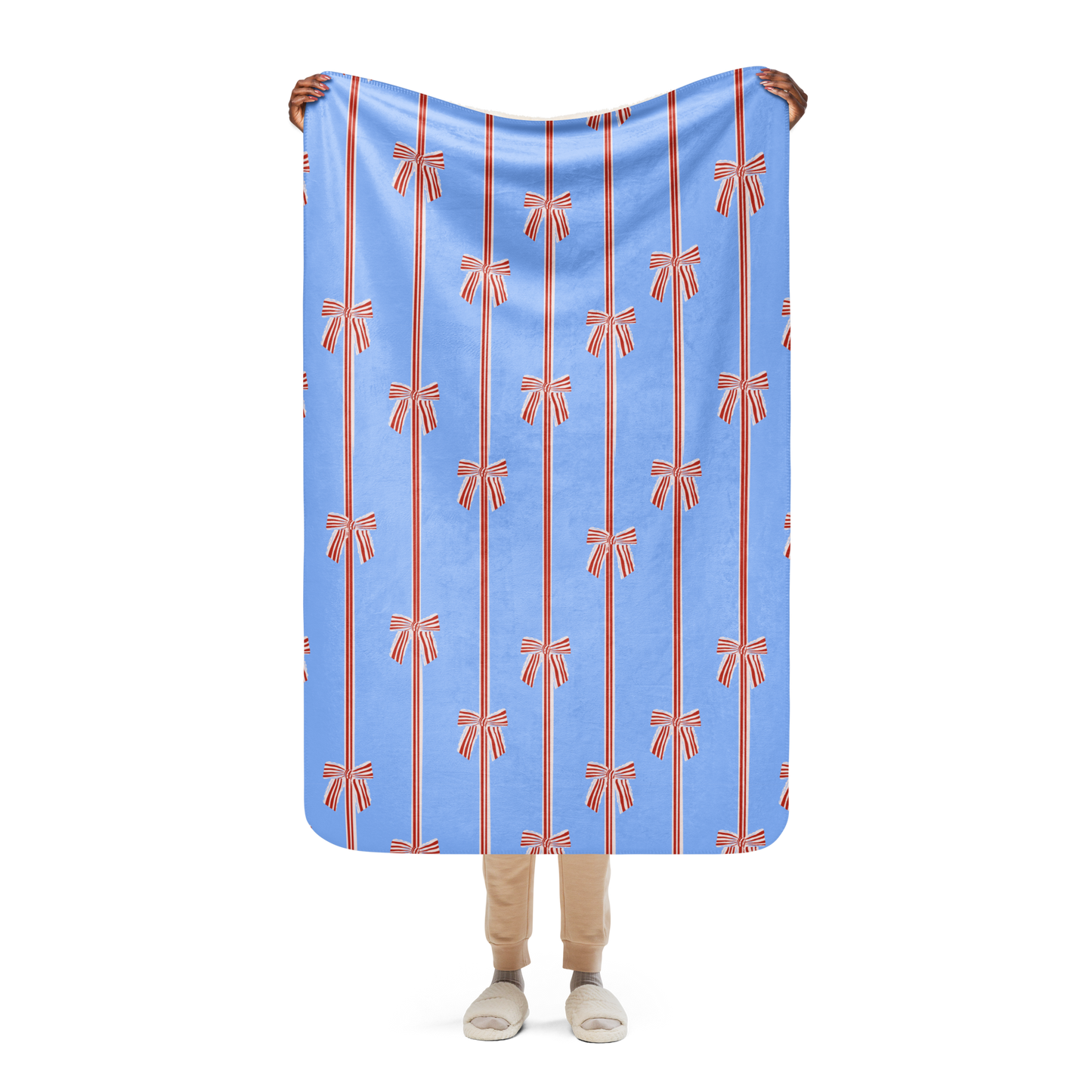 Jolly Bows Christmas Sherpa Blanket