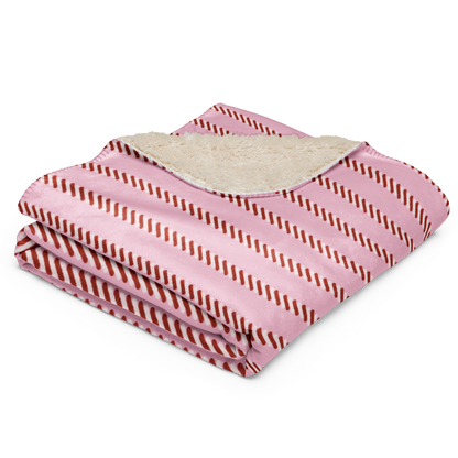 Candy Cane Christmas Sherpa Blanket