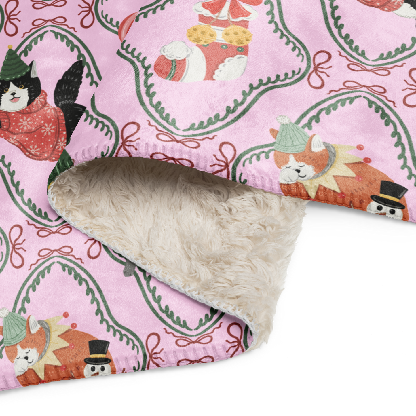 Cats Love Christmas Too Sherpa Blanket