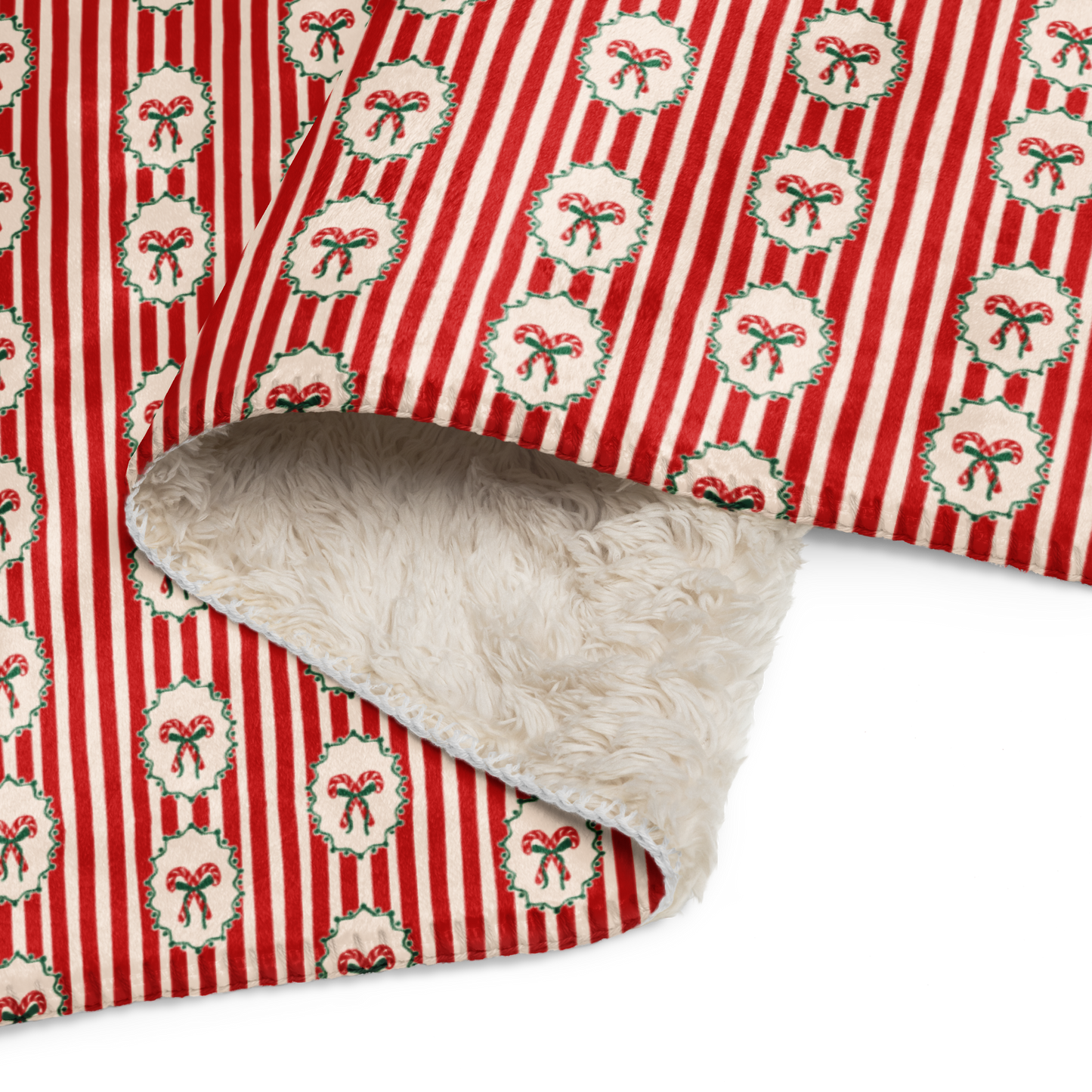 Candy Cane Lane Christmas Sherpa Blanket