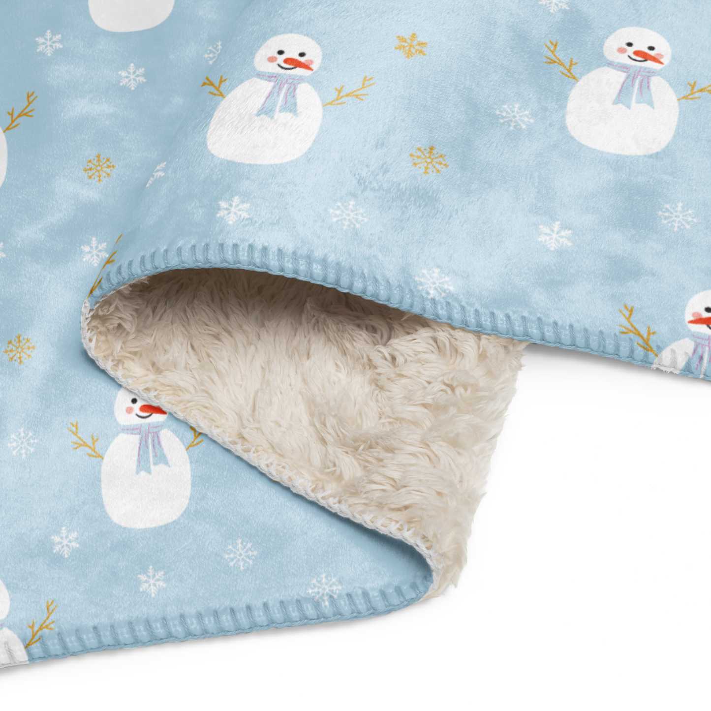 Snowy Buddy Christmas Sherpa Blanket