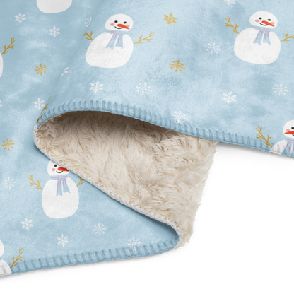 Snowy Buddy Christmas Sherpa Blanket