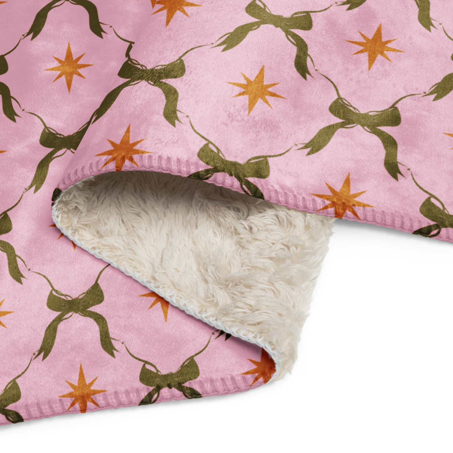 Twinkle in Pink Christmas Sherpa Blanket