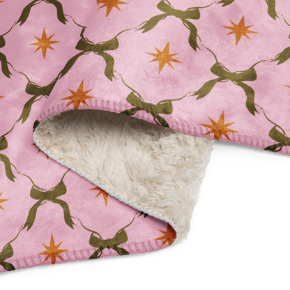 Twinkle in Pink Christmas Sherpa Blanket