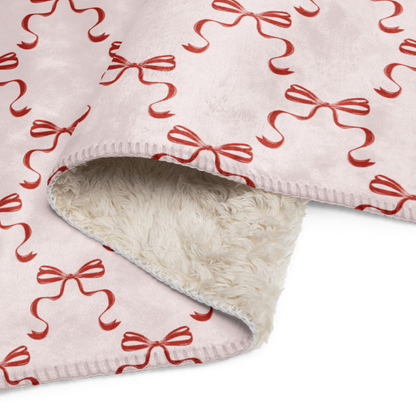 The Perfect Bow Christmas Sherpa Blanket