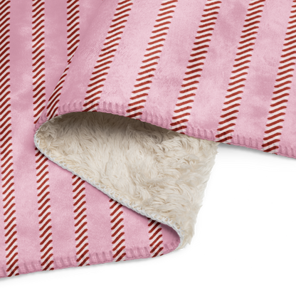 Candy Cane Christmas Sherpa Blanket