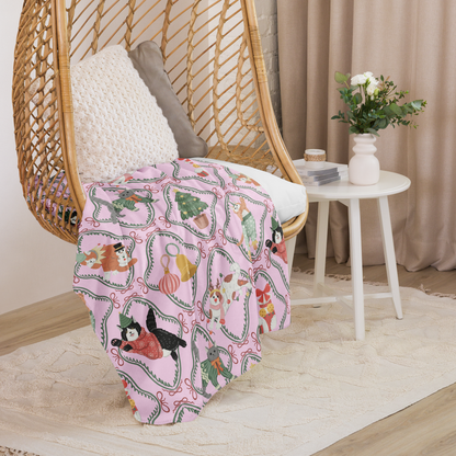 Cats Love Christmas Too Sherpa Blanket