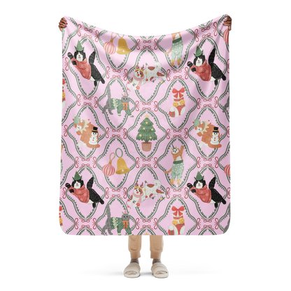 Cats Love Christmas Too Sherpa Blanket