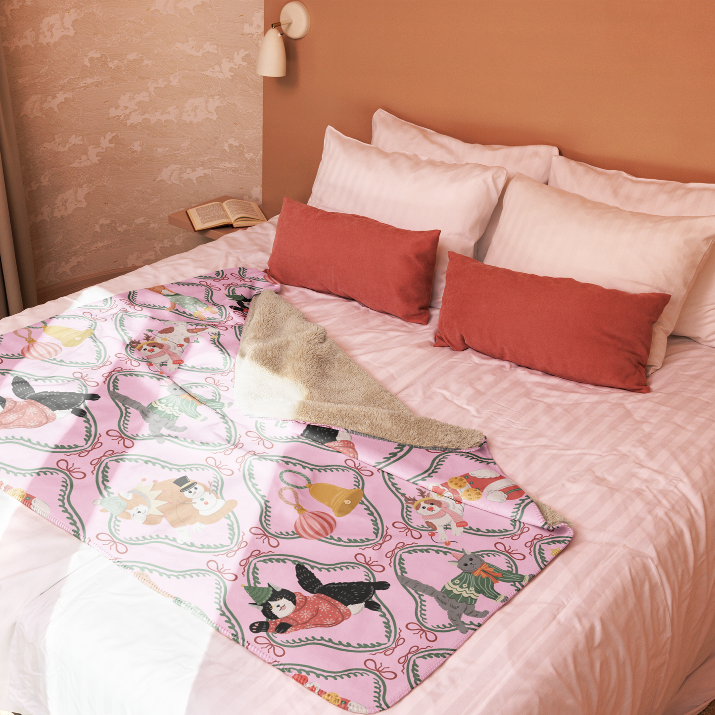 Cats Love Christmas Too Sherpa Blanket