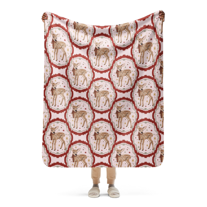 Oh Deer It's Christmas Sherpa Blanket